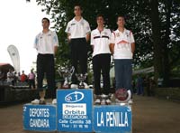 Podium del Campeonato Juvenil de Cantabria, con Alberto el primero por la izquierda