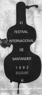 Cartel del 41 Festival Internacional de Santander de 1.992. Obra de Celestino Cuevas