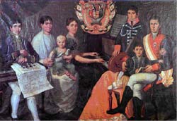 Retrato de los Condes de la Cortina con sus cinco hijos