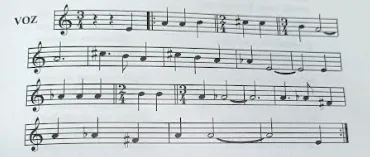 Partitura de la melodía de «Si los casáis sin amores»